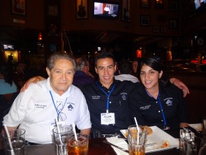 Professor Alvarez, Chapter President Allan Sosa and Scheduler Karina Madrigal.